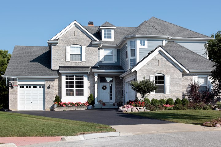 Brick siding on residnetial home